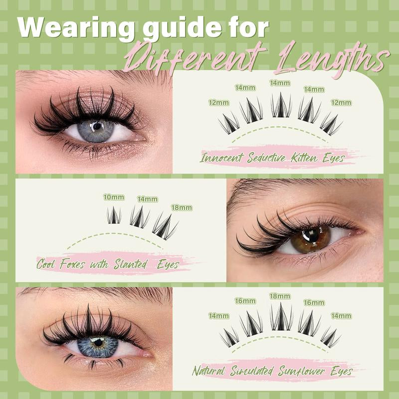 Achieve Glamorous Eyes with KEYYOU Fairy Lash Clusters Kit - Waterproof DIY Eyelash Extensions for a Stunning Wet Look!