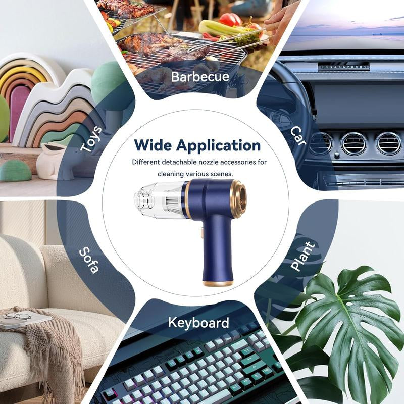 BELBUY 19000Pa High-Power Wireless Handheld Car Vacuum Cleaner - Versatile and Compact with Air Gun, Dual Filters, and Multiple Nozzles for Cars, Homes, Offices, and Pet Hair Cleanup