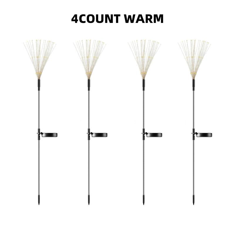 2-Pack Waterproof Solar Garden Lights with 120 LED Firework Stake String Lights for Outdoor Pathway Decor