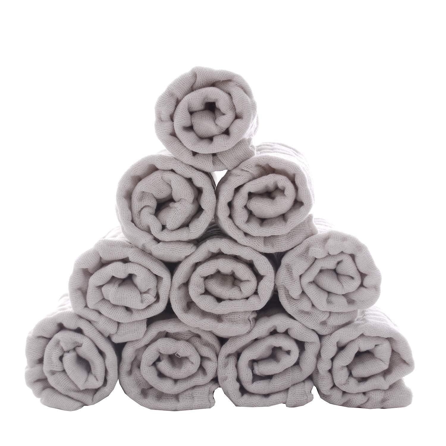 Baby Washcloths - Natural Cotton Baby Wipes - Soft Newborn Face Towel for Sensitive Skin - 10 Pack, 12X12 Inches